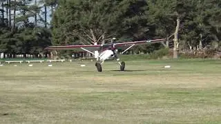 Foxpine Aerodrome Foxton - Cessna 180 ZK-BJV Take off RWY27 - 7/6/2020