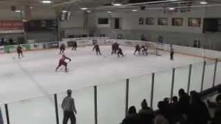 Patrick Sieloff blocks a shot with his head