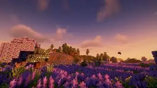 Minecraft Lavender Field Ambience (3H) + C418 Music | Relax, Study & Sleep