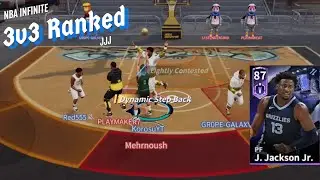 JJJ BLOCK PARTY!! 87 OVR JAREN JACKSON JR IN 3v3 RANKED | NBA INFINITE GAMEPLAY