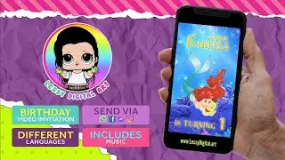 La Sirenita | Little Mermaid Video Invitation | Different Languages