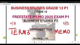 Business Studies Grade 12 Paper 1 2025 Memo September Exam Term 3