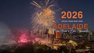 Новогодний фейерверк в Аделаиде 2026 | Аэрофотосъемка с дрона в формате 4K: набережная и городско...