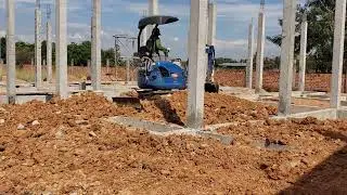 Digging soil for a house foundation​. #excavator #home