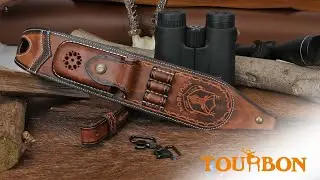 TOURBON Vintage Leather Sling With Swivels for Hunting