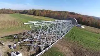 Extreme Demolition: 200ft wind turbine tower toppled in Torrington CT, Connecticut Aerial Video