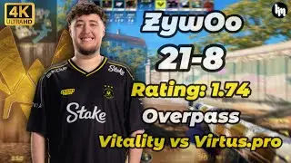 ZywOo (21-8) Vitality vs Virtus.pro (Overpass) | BLAST Bounty 2026 Season 1 #cs2 #zywoo
