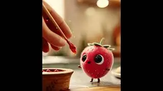 Cutest Cannibal Ever 2🍓 #cute #animation #sweet #strawberry #3d #dream #mukbang #asmr #puppet #trend