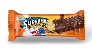 HARI INI KITA AKAN MAKAN SUPERMAN CHOCO MILK WAFER DARI SIANTAR TOP