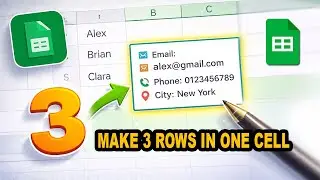 How to make 3 rows in one cell in Google Sheets
