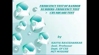 SMS|Session-4|Test for Random Number|Frequency Test|Chi Square Test