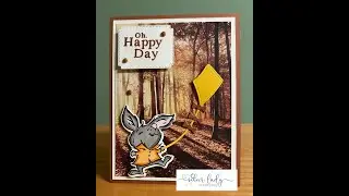 All About Autumn Designer Series Paper featuring a bunny flying a kite