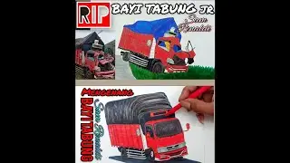 Truk BAYI TABUNG JUNIOR sam RENALDI, cara menggambar Truk,  Menggambar truk oleng, menggambar truk