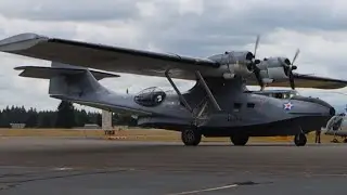 PBY-5 takeoff, low passes, and landing! - June 14th