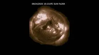 Sun 24 Hour Timelapse | Iron XV / 284 &Aring; | NOAA GOES-19 Extreme Ultraviolet (Sep 24, 2025) #shorts