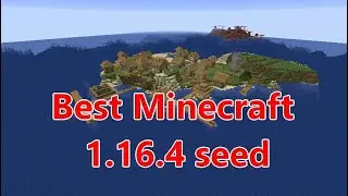Best 1.16.4 village island Minecraft seed near giant mushroom island and water temple