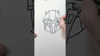 #respect #Howtodraw Simple drawing for beginners. Star Wars the Mandalorian Armorer. #drawingvideo