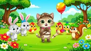 Mini and the Lost Teddy Balloon 🧸🎈 | Cute Kitten Rescue Story for Kids | Heartwarming Cartoon #kitte