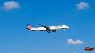 Airlink Embraer ERJ-195-E2 landing at O.R. Tambo International Airport (FAOR)