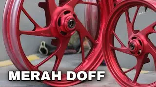 MERAH DOFF PADA VELG MOTOR