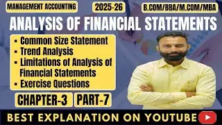 Analysis of Financial Statements | Common Size Statement | Trend Analysis | Imp. Questions | Part-7 