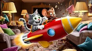 Tom and Jerry Rocket Ride 🚀 | Funny Toy Rocket Adventure in Living Room | Kids Cartoon Story