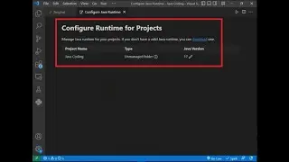 How to open java configuration runtime in visual studio code || Java