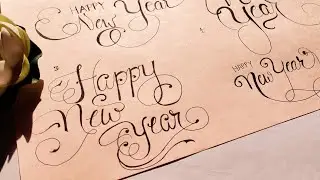 4 Different and stylish ways of writing Happy New year/Happy new year Calligraphy/beginner