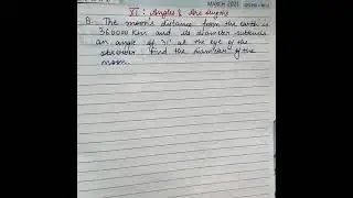 XI Maths:The moon's distance from the earth is 360000km and its diameter subtends an angle of 31' ..
