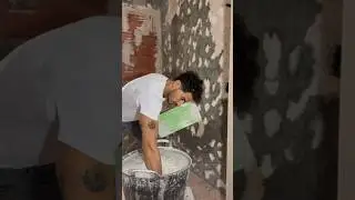 Tutorial sobre como enlucir con yeso manual.#gesso #yeso #plastering #work #construction #argamassa