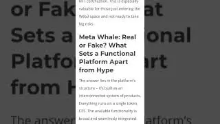 Meta Whale: A Growing Web3 Ecosystem.