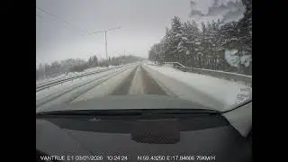 Snowy Highway Drive in Sweden | Relaxing Dashcam Footage 1