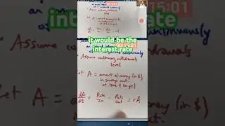 RATE IN for EXPONENTIAL GROWTH of MONEY from CONTINUOUS COMPOUNDING