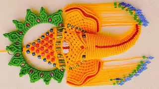 मैक्रैम गणपती / गणेश जी Macrame New Ganesha / Ganpati Wall Hanging