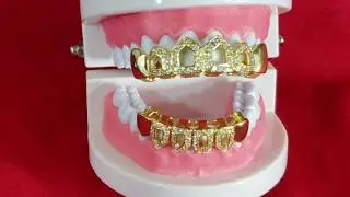 Best Grillz Micro Pave CZ Plain End 4 Tooth Opening Set