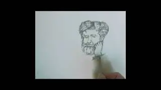 Drawing the face of an old man with a black pen #drawing #face