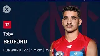 AFL: Demon Toby Bedford has been the unused medical sub 7 times in 12 rounds. Description below ⬇⬇⬇