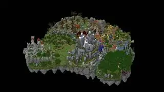High Quality Render of the Hypixel Skyblock 1.21 Hub