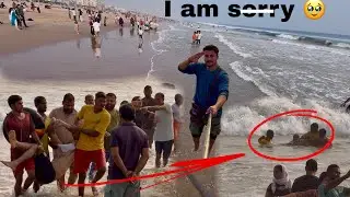देखते ही देखते समंदर की लहर अपने साथ लेकर चली गई 🥹 puri BEACH 