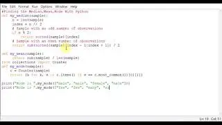 Finding the Median,Mean,Mode With Python