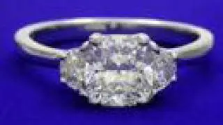 Cushion Brilliant Cut Diamond Ring 1.06-carat 0.24 tcw half moons