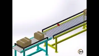 Box orientation on the conveyer | Conveyor simulation | Box conveyor