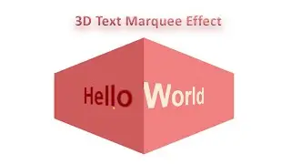 3D Text Marquee Effect | How to make 3D Text Marquee Effect