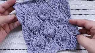 Leaves Knit Stitch Pattern | Blattmuster stricken | Punto hojas a dos agujas | Punto foglie ai ferri