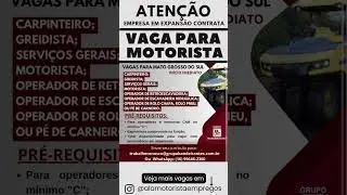 Vagas de Emprego de Motorista