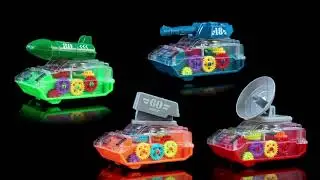 Transparent Musical Gear Tank Toy