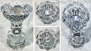 Dollar Tree DIY Easy Glam Crystal Candle Holders Glam Room Décor Ideas 2020