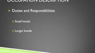 Hotel management presentation