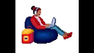 Pixel Art Daily Painting i colored The girl talking to her friend on the computer 💻 🎧 # 851
