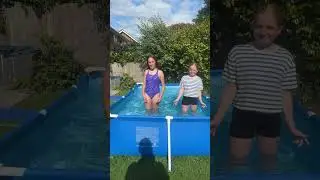 ELLA GETTING IN THE POOL FULLY CLOTHED !!!!! 😃❤️⭐️🎀☀️🌸 #pool #fyp #trend